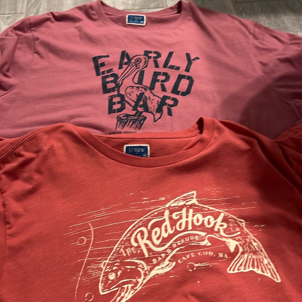 TWO Red Men’s J. Crew Shirts XL